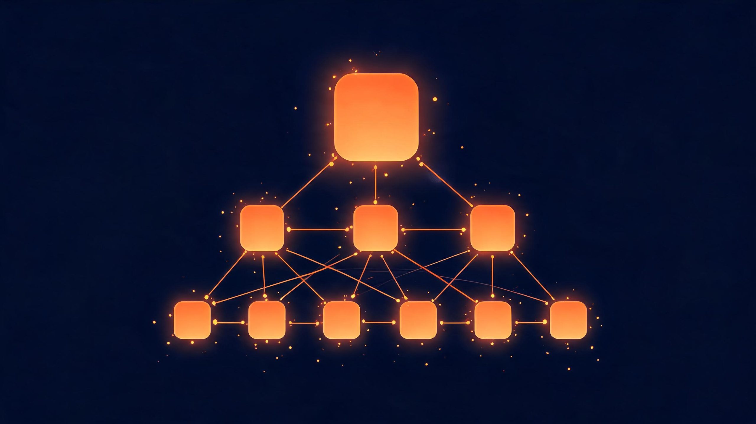Futuristic graphic showing layered multi-model AI infrastructure architecture, traffic hub and fault isolation design for production LLM services