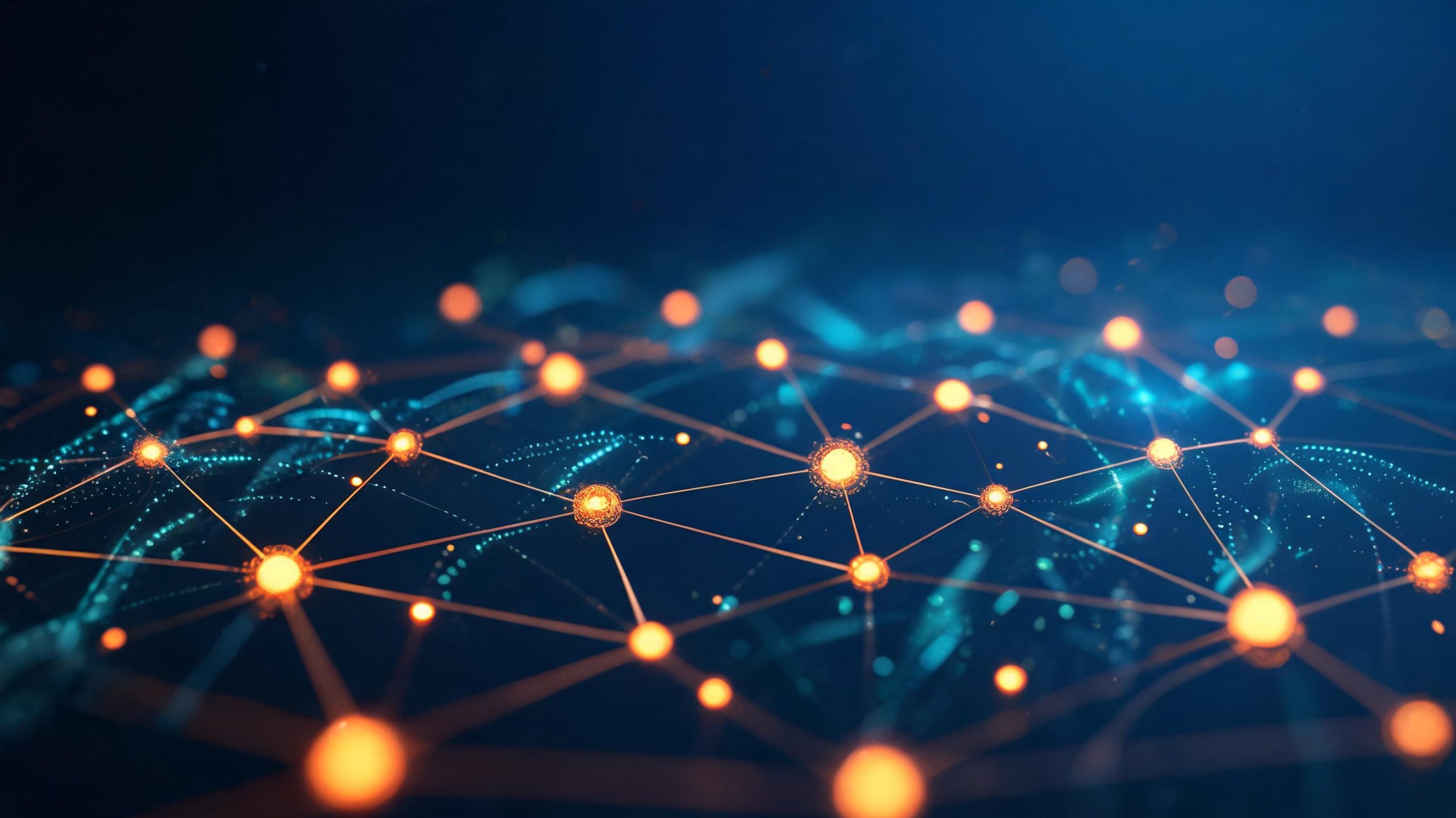 Futuristic tech banner with glowing data network for contact page of AI multi-model gateway platform